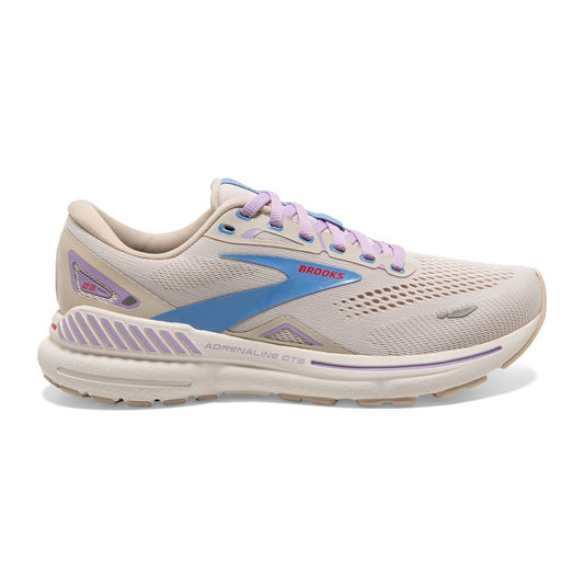 Women's Brooks Adrenaline GTS 23, Parchment/White/Vista, 6 B Medium
