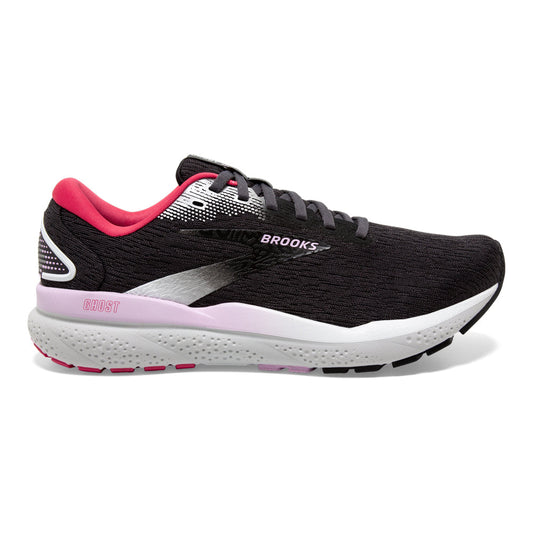 Women's Brooks Ghost 16, Black/Ebony/Raspberry, 11 B Medium
