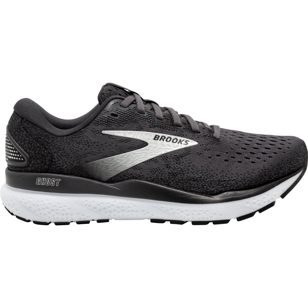 Women's Brooks Ghost 16, Black/Grey/White, 9.5 B Medium